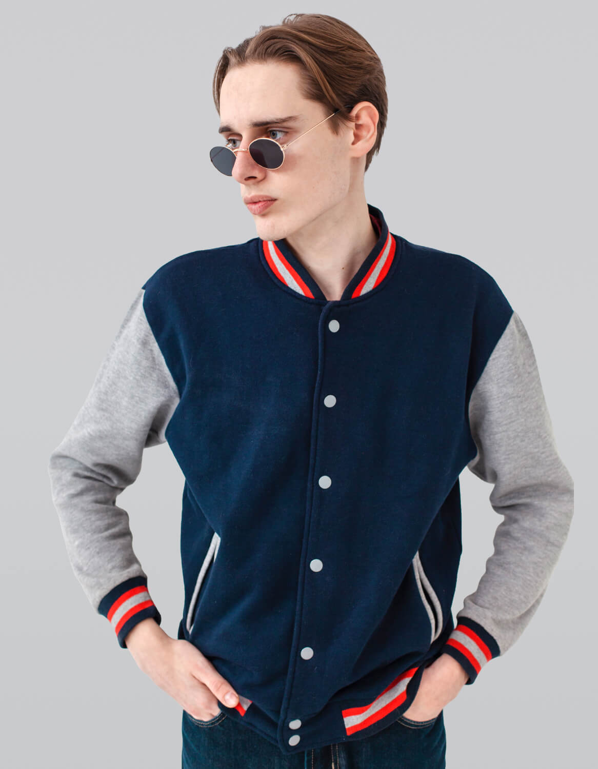 Cotton Blend Colorblock Jacket